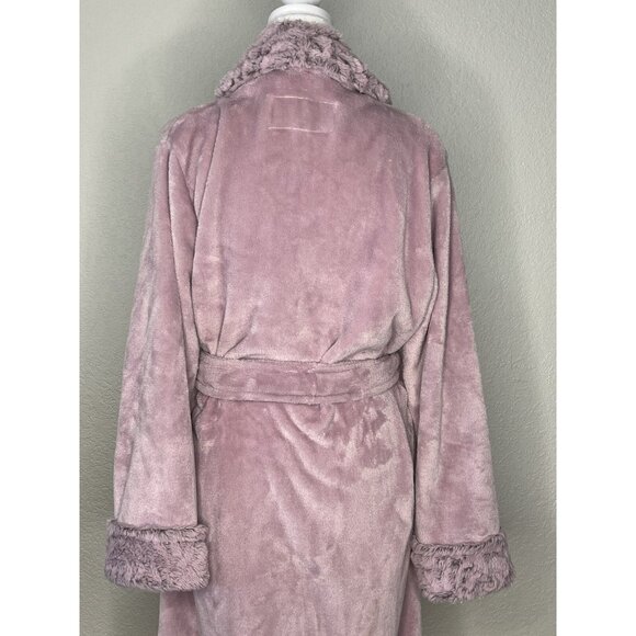 Wrap Around Luxury Robe Sz M Carole Hochman Soft And Warm Double Ties Pink - Picture 6 of 11